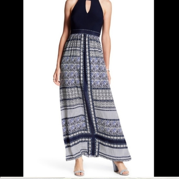 Vince Camuto geometric pattern halter maxi dress size 8 - Picture 12 of 12